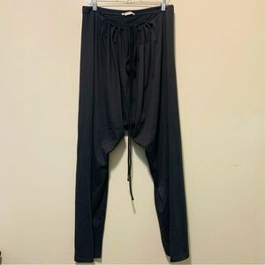 Zara women’s knit charcoal grey drop crotch harem pants size medium